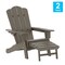 Flash Furniture Newport Adirondack Chair w/Cup Holder and Pull Out Ottoman, All-Weather HDPE, Brown, 2PK 2-LE-HMP-1044-110-BR-GG - alternate 6